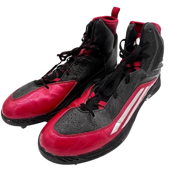 Adidas Techfit Football Cleats Men's Size 17 Red & Black Lace Up Athletic - Picture 1 of 11